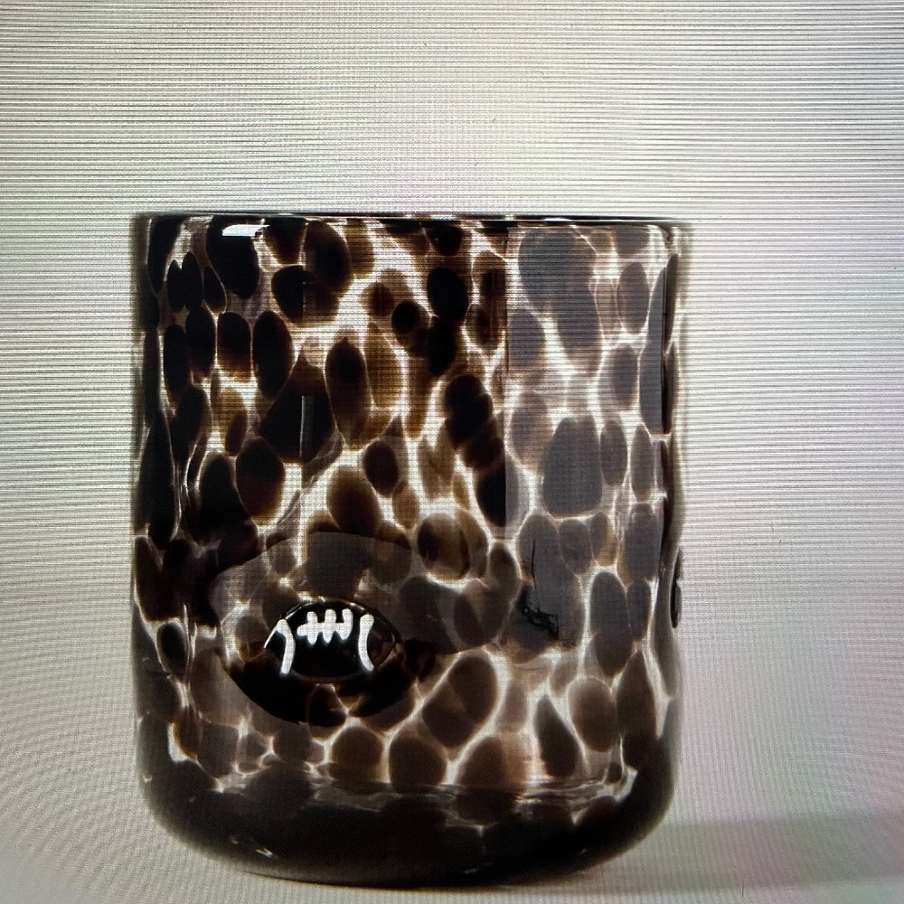 ❤️ANTHROPOLOGIE BLACK FOOTBALL ICON JUICE GLASS NEW